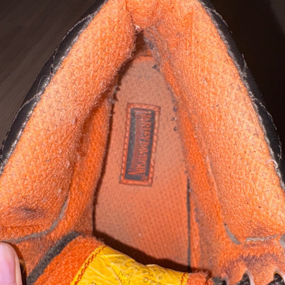 Harley-Davidson Women's Black Leather Heeled Boots With Orange Interior - Picture 6 of 8